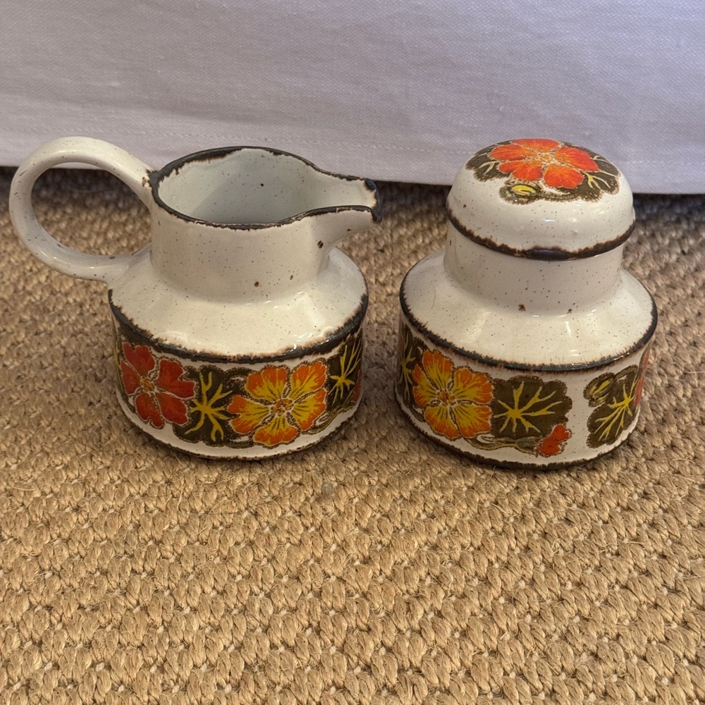 Autumn Stonehenge Midwinter China England Cream+ Sugar set.Vintage.